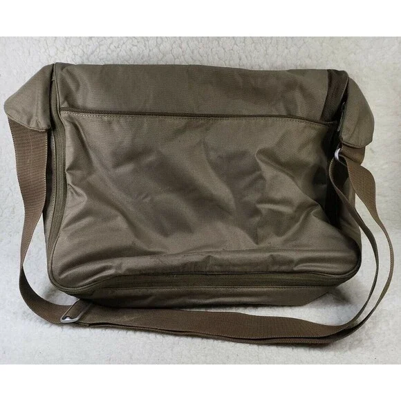 TUMI T-Tech Messenger Large Crossbody Laptop Carry Bag Olive Green Brown